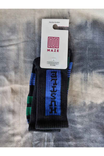Retro Socks - HUSTLE (Blue)